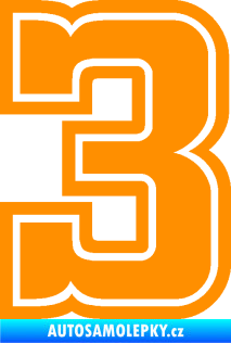 Samolepka Startovní číslo 3 typ 5 oranžová