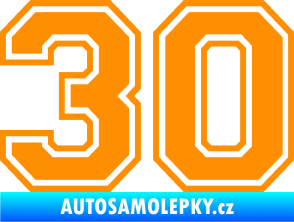 Samolepka Startovní číslo 30 typ 4 oranžová