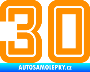Samolepka Startovní číslo 30 typ 7 oranžová