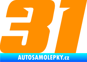 Samolepka Startovní číslo 31 typ 6 oranžová