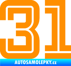 Samolepka Startovní číslo 31 typ 7 oranžová