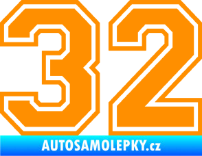 Samolepka Startovní číslo 32 typ 4 oranžová