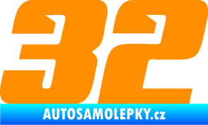Samolepka Startovní číslo 32 typ 6 oranžová