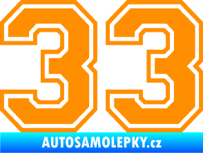 Samolepka Startovní číslo 33 typ 4 oranžová