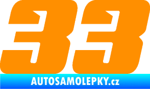 Samolepka Startovní číslo 33 typ 6 oranžová