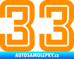 Samolepka Startovní číslo 33 typ 7 oranžová