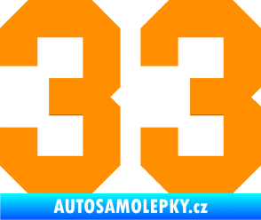 Samolepka Startovní číslo 33 oranžová