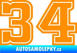 Samolepka Startovní číslo 34 typ 5 oranžová