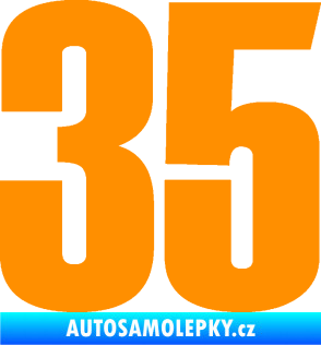 Samolepka Startovní číslo 35 typ 2  oranžová