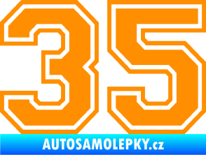 Samolepka Startovní číslo 35 typ 4 oranžová