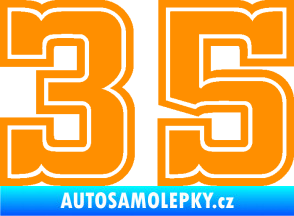 Samolepka Startovní číslo 35 typ 5 oranžová