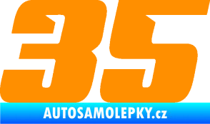 Samolepka Startovní číslo 35 typ 6 oranžová