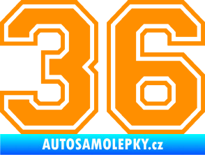 Samolepka Startovní číslo 36 typ 4 oranžová