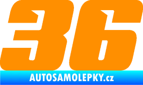 Samolepka Startovní číslo 36 typ 6 oranžová
