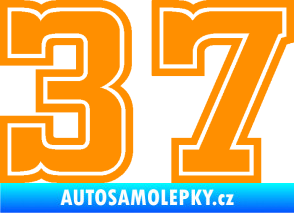 Samolepka Startovní číslo 37 typ 5 oranžová