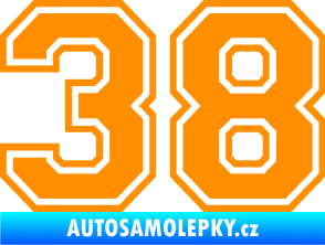 Samolepka Startovní číslo 38 typ 4 oranžová