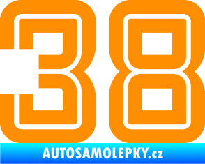Samolepka Startovní číslo 38 typ 7 oranžová