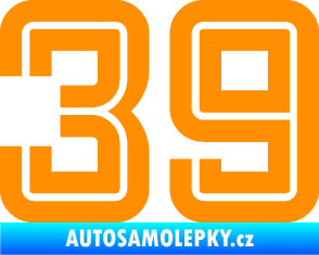Samolepka Startovní číslo 39 typ 7 oranžová