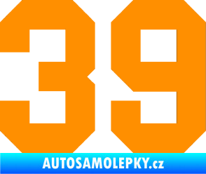 Samolepka Startovní číslo 39 oranžová