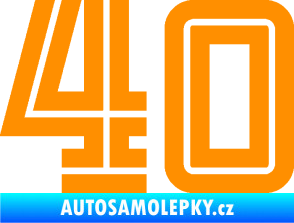 Samolepka Startovní číslo 40 typ 7 oranžová
