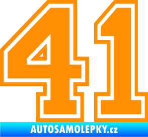 Samolepka Startovní číslo 41 typ 4 oranžová