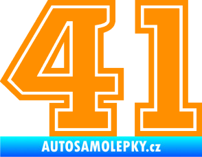 Samolepka Startovní číslo 41 typ 5 oranžová