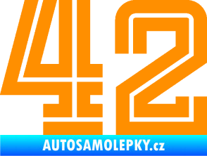 Samolepka Startovní číslo 42 typ 7 oranžová