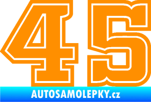Samolepka Startovní číslo 45 typ 5 oranžová