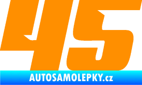Samolepka Startovní číslo 45 typ 6 oranžová