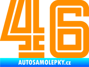 Samolepka Startovní číslo 46 typ 7 oranžová