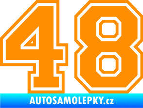 Samolepka Startovní číslo 48 typ 4 oranžová