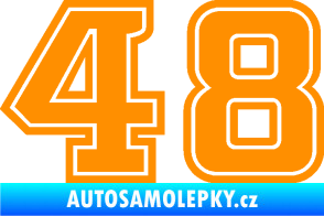 Samolepka Startovní číslo 48 typ 5 oranžová