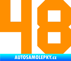 Samolepka Startovní číslo 48 oranžová