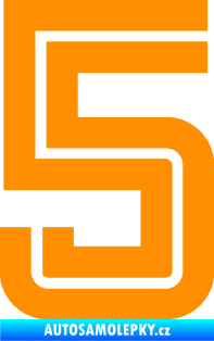Samolepka Startovní číslo 5 typ 7 oranžová