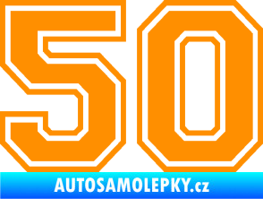 Samolepka Startovní číslo 50 typ 4 oranžová
