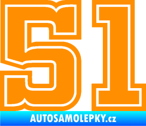 Samolepka Startovní číslo 51 typ 5 oranžová