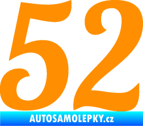 Samolepka Startovní číslo 52 typ 3 oranžová