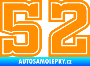 Samolepka Startovní číslo 52 typ 5 oranžová