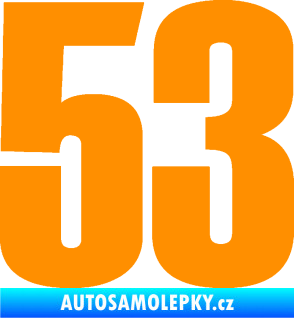 Samolepka Startovní číslo 53 typ 2  oranžová