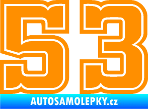 Samolepka Startovní číslo 53 typ 5 oranžová