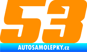 Samolepka Startovní číslo 53 typ 6 oranžová