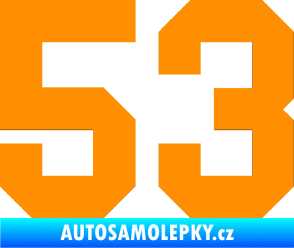 Samolepka Startovní číslo 53 oranžová