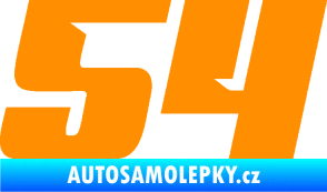 Samolepka Startovní číslo 54 typ 6 oranžová