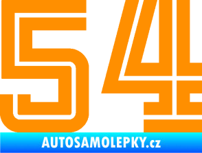 Samolepka Startovní číslo 54 typ 7 oranžová