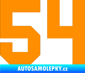 Samolepka Startovní číslo 54 oranžová