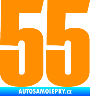 Samolepka Startovní číslo 55 typ 2   oranžová