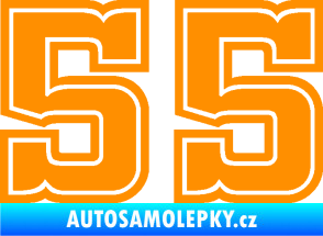 Samolepka Startovní číslo 55 typ 5 oranžová
