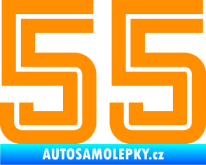 Samolepka Startovní číslo 55 typ 7 oranžová