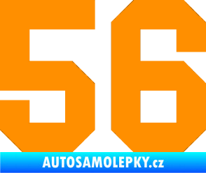 Samolepka Startovní číslo 56 oranžová
