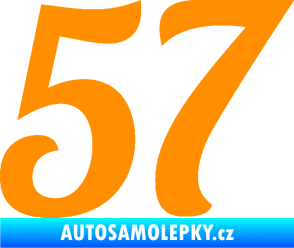 Samolepka Startovní číslo 57 typ 3 oranžová